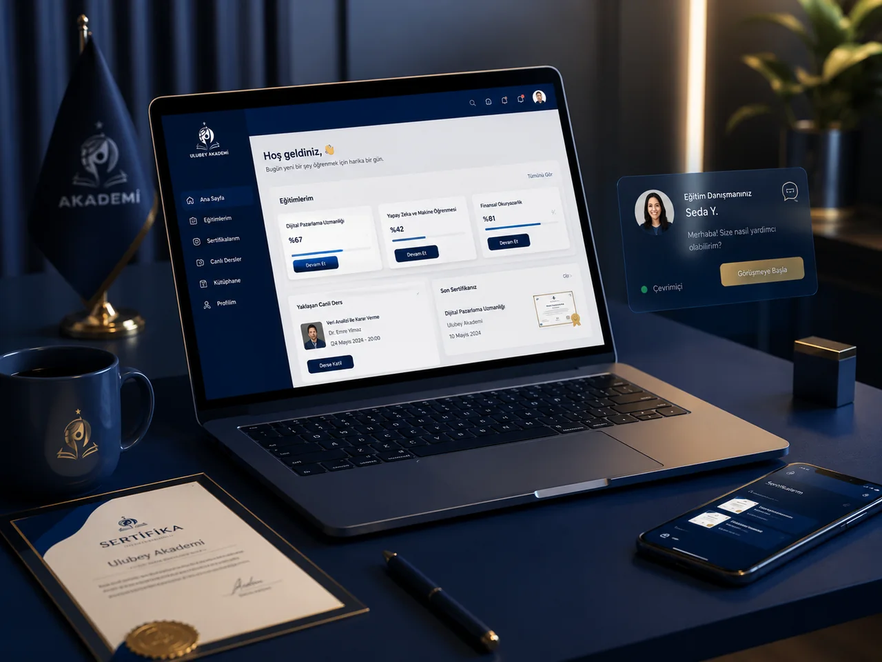 Ulubey Akademi online eğitim paneli, sertifika ve danışmanlık çalışma alanı